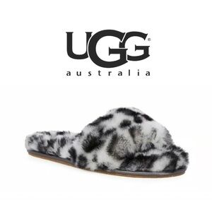 UGG Fluff Slide II in White Leopard